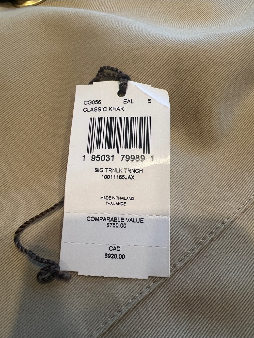 Coach Woman’s Tan Trench Coat with Signature Trim - Picture 2 of 11